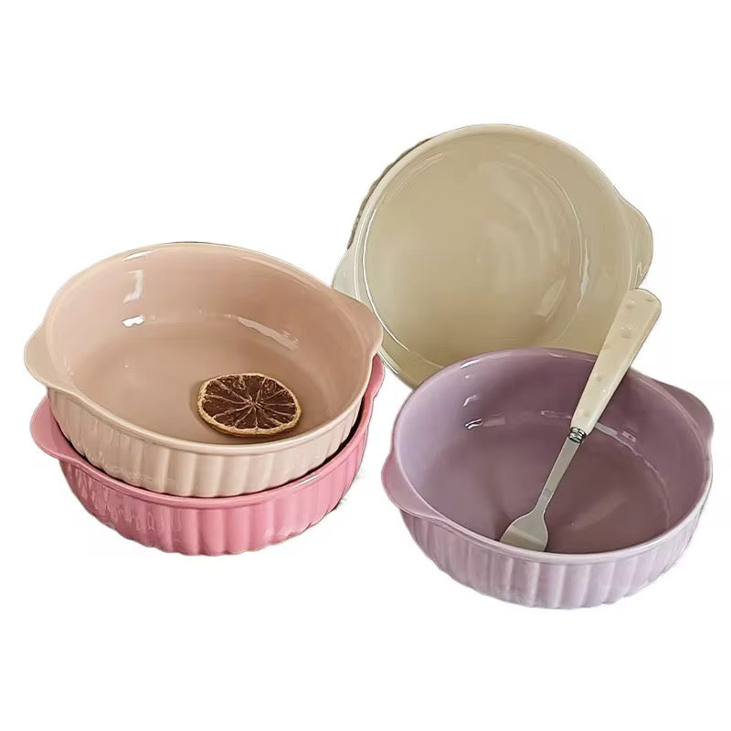 Fluted Ceramic Baking Bowl – Oven-Safe Serving Dish - 7.5 inch | ARIKA