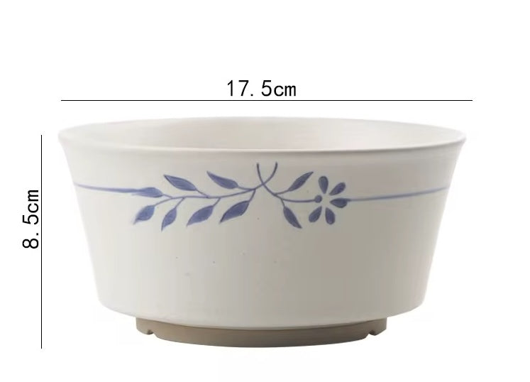 Blue floral Japanese Bowl - 6.8 inch, 1150 ml | ARIKA