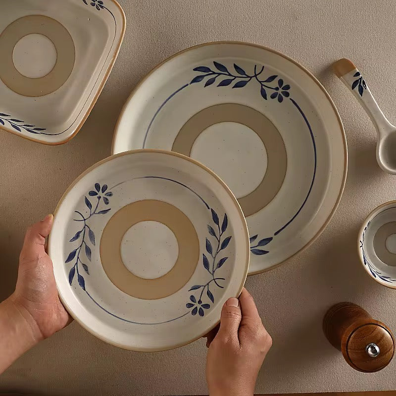 Blue Vine Disc Plate - 8 inch Deep | ARIKA