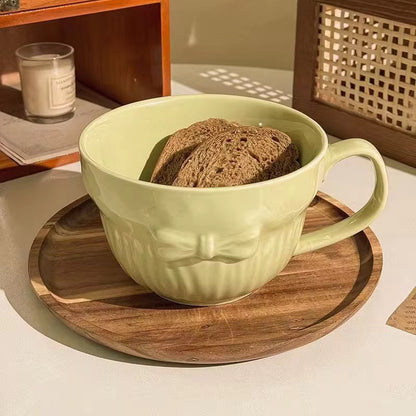 Pastel Green Large Ceramic Cereal Mug 850ml | Coffee, Soup & Breakfast Mug | ARIKA