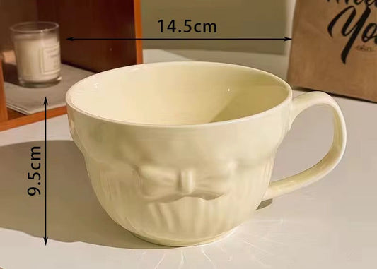 Off-white Large Ceramic Cereal Mug 850ml | Coffee, Soup & Breakfast Mug | ARIKA