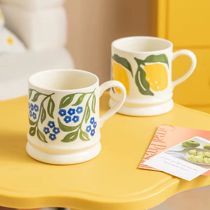 Lemon Print Ceramic Mug | Large Citrus-Inspired Coffee & Tea Mug | ARIKA