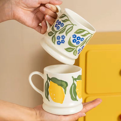 Lemon Print Ceramic Mug | Large Citrus-Inspired Coffee & Tea Mug | ARIKA