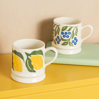 Lemon Print Ceramic Mug | Large Citrus-Inspired Coffee & Tea Mug | ARIKA