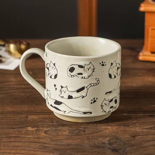 Cat Pattern Ceramic Mug | Cute Coffee & Tea Mug | ARIKA