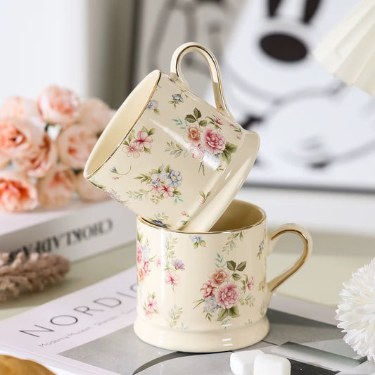 Vintage-Stil Petal Calm Keramiktasse | ARIKA