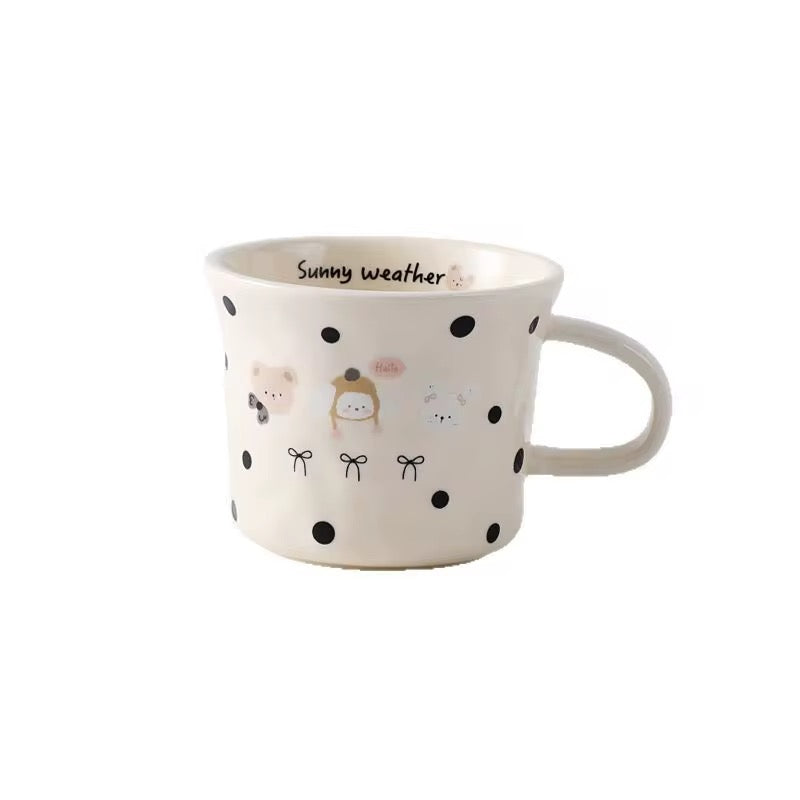Ceramic Coffee Mug with Cute Illustrations - Winter Caramel - 350 ml | ARIKA