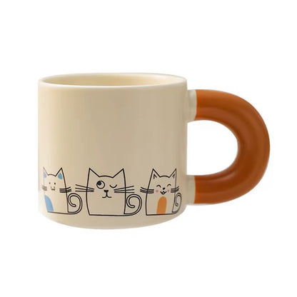 Cute Cat Ceramic Mug – Eco-Friendly Coffee & Tea Mug for Cat Lovers | ARIKA