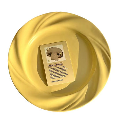 8.5 Inch Ceramic Yellow Dessert & Dining Plate | Minimal Eco Tableware – ARIKA