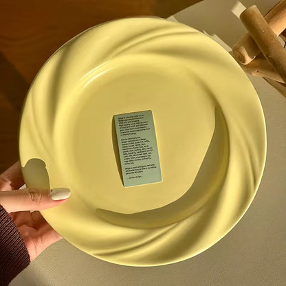 8.5 Inch Ceramic Yellow Dessert & Dining Plate | Minimal Eco Tableware – ARIKA