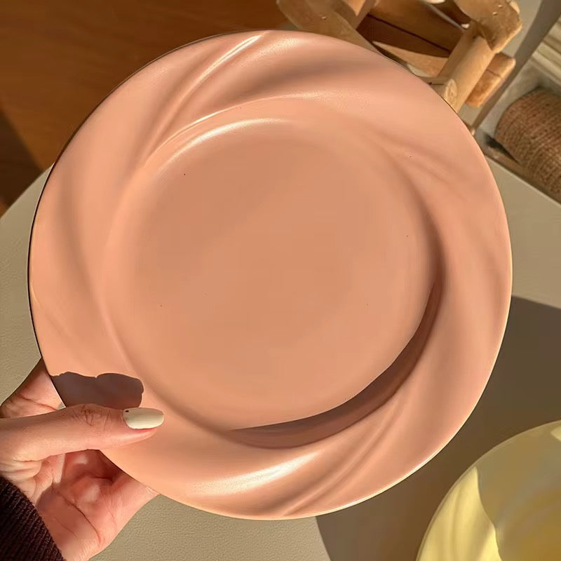 8.5 Inch Ceramic Pink Dessert & Dining Plate | Minimal Eco Tableware – ARIKA