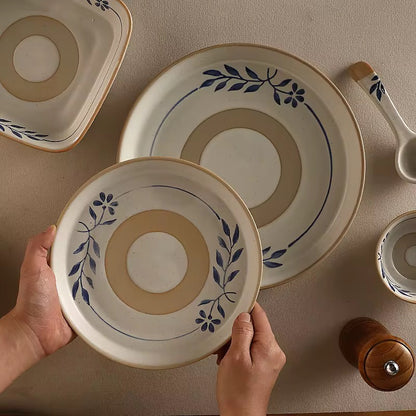 Blue Vine Disc Plate - 8 inch Deep | ARIKA