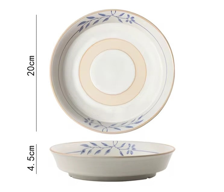 Blue Vine Disc Plate - 8 inch Deep | ARIKA