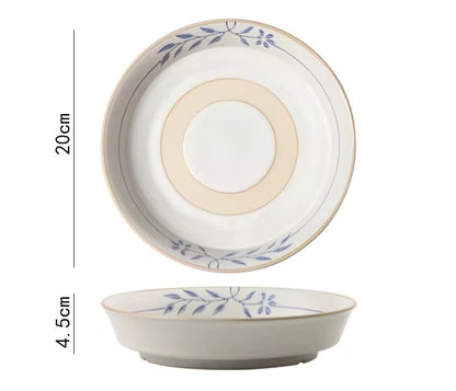 Blue Vine Disc Plate - 8 inch Deep | ARIKA