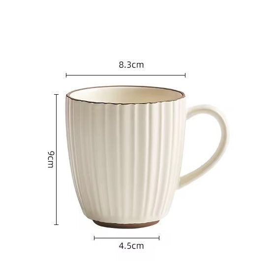 White Ribbed Ceramic Mug – Minimal Coffee & Tea Cup | ARIKA