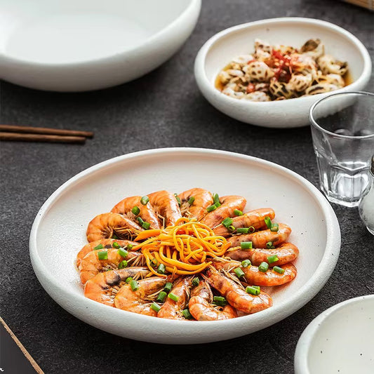 Speckled Ceramic Plate – Minimal Disc Design | 9.45 inch | ARIKA